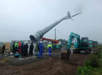 
Photo of wind turbine installation